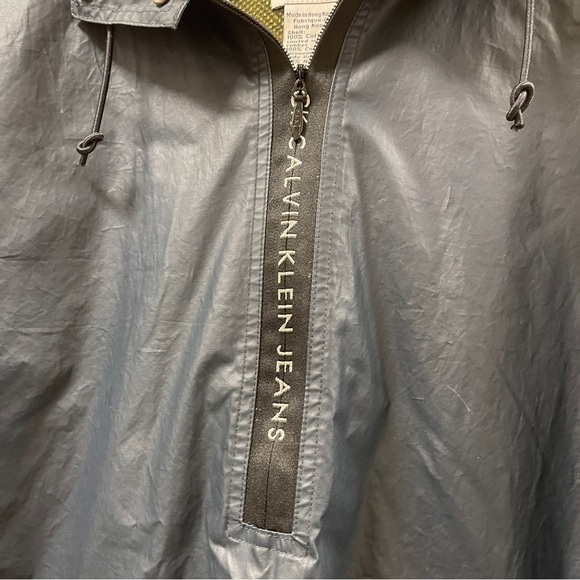 Vintage Streetwear Calvin Klein Jeans 1/2 Zip Pullover Raincoat Navy Black - M - Picture 7 of 14